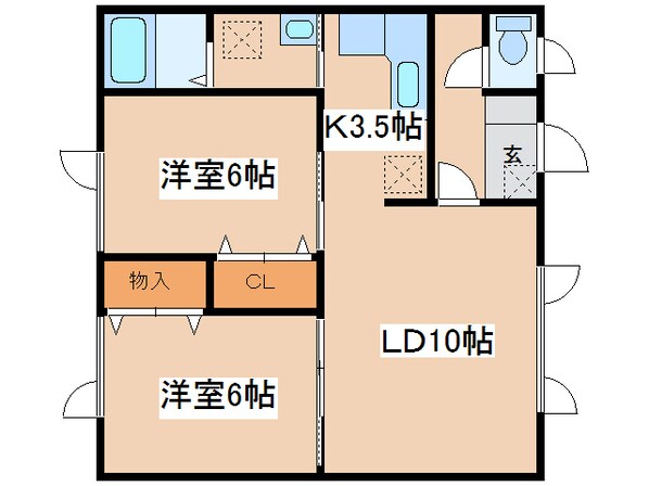 コーポパークサイドの物件間取画像